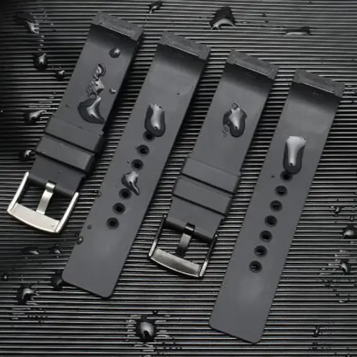 Bracelet de montre en silicone noir et coloré pour homme et femme, accessoire de luxe, style intemporel pour différentes occasions