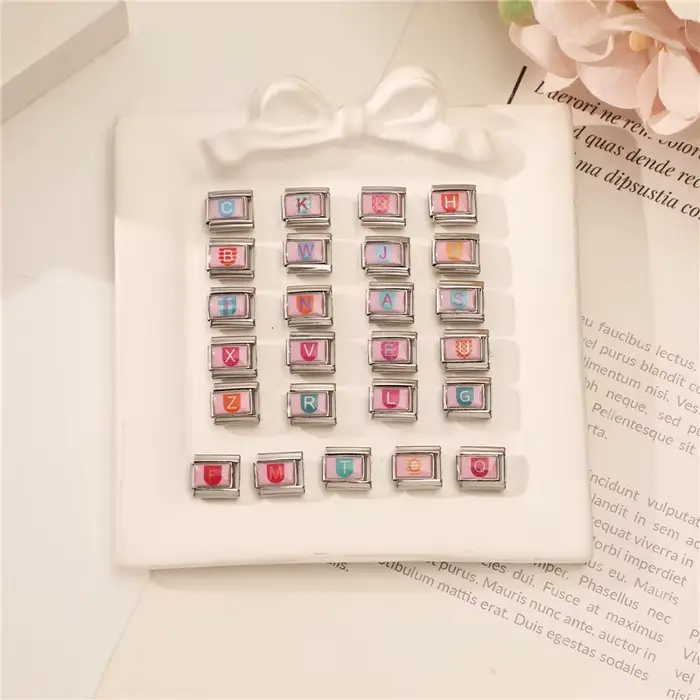 Bracelet italien coloré 26 lettres anglaises