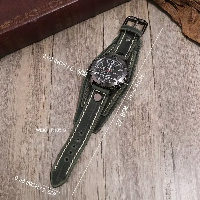 Montres à Quartz pour hommes montre-Bracelet de luxe 2024 bracelet en peau de vache montre de Style 