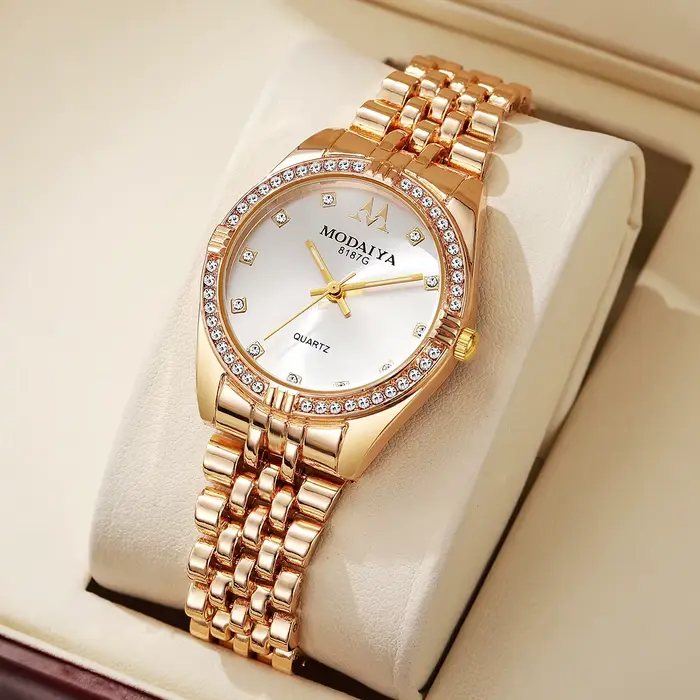 Montre en acier inoxydable pour femmes avec strass scintillants et affichage numérique pour occasions spéciales