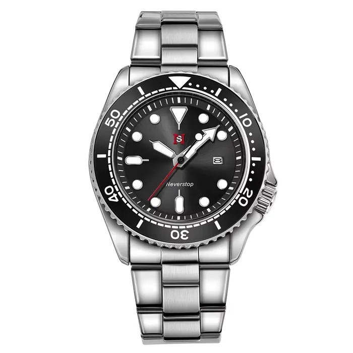 Montre de sport pour hommes NS | Cadran et marqueurs multicolores à haut contraste, lunette en cér