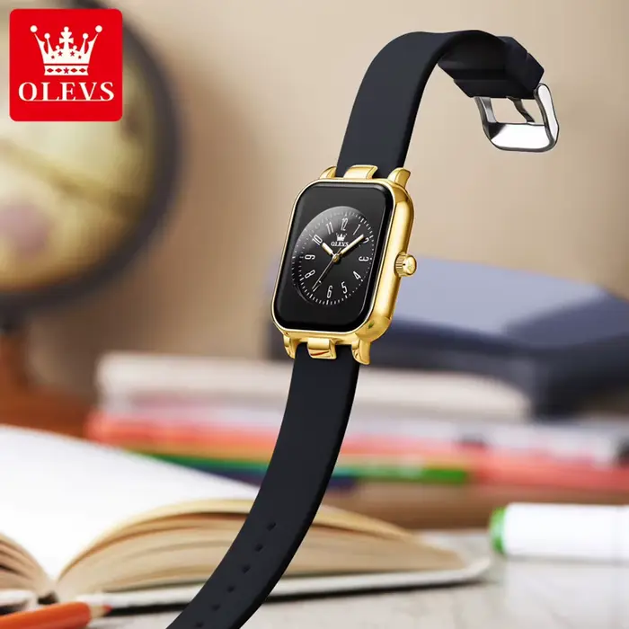 Montre à quartz étanche avec bracelet en silicone pour femme