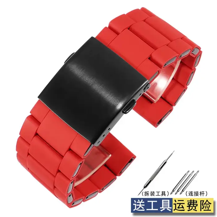 Silicone pour montre en acier recouvert de plastique Diesel DZ7370DZ7396 avec bracelet en acier inox