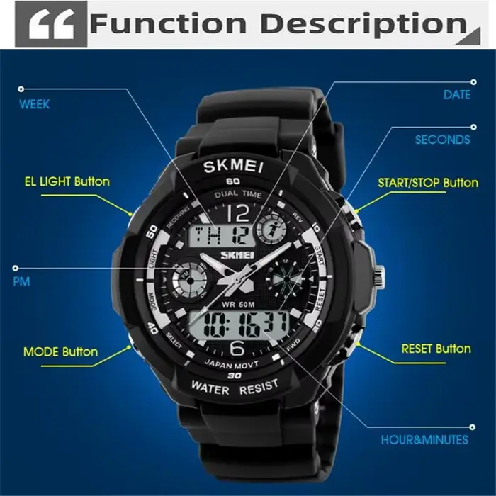 Skmei montres de Sport numériques pour enfants garçon fille mode double temps