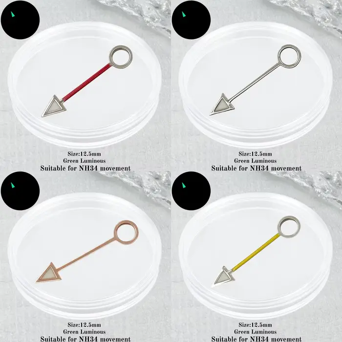 Aiguilles de montre lumineuses vertes