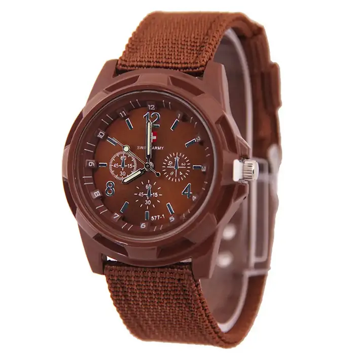 Montre à quartz avec bracelet en toile pour homme