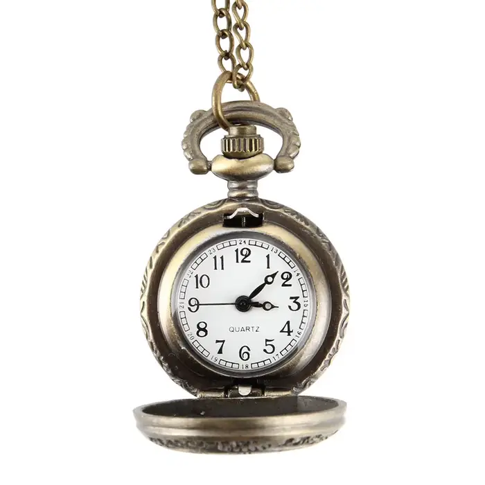 Mode ‌ Montre de poche vintage à cadran romain, double heure, cadeau parfait pour les voyageurs, les