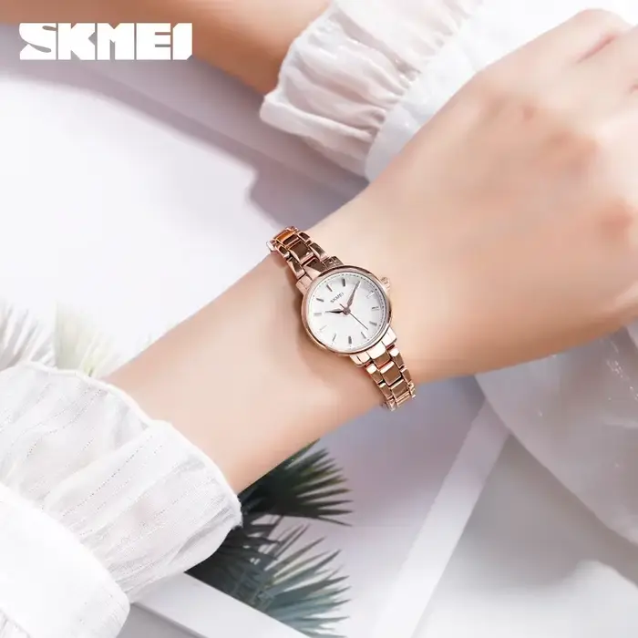 Montre Femme Quartz Argent Rose Casual Mode Polyvalente Occasions Spéciales