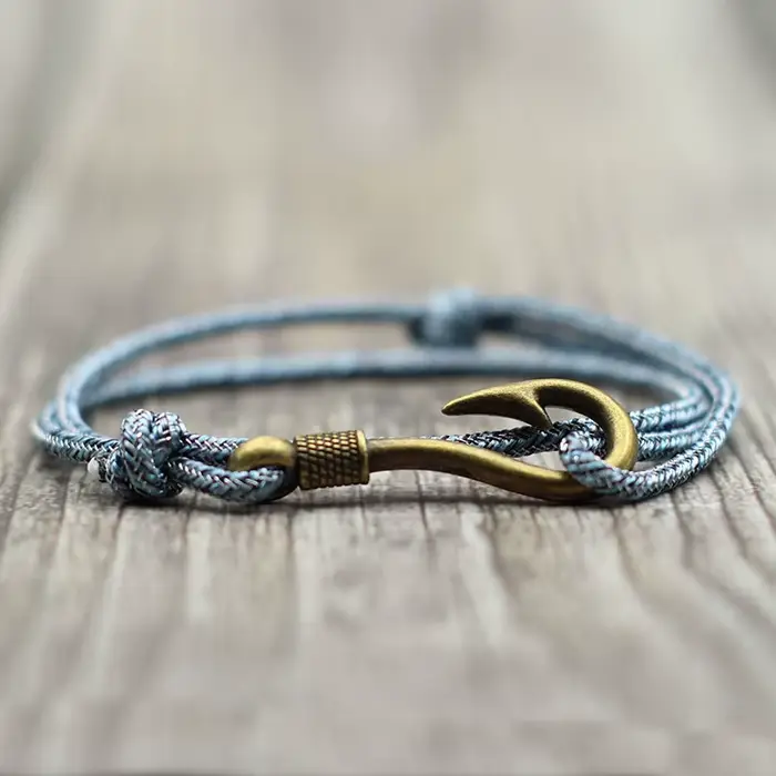 Bracelet à ancre en forme d'hameçon pour hommes et femmes