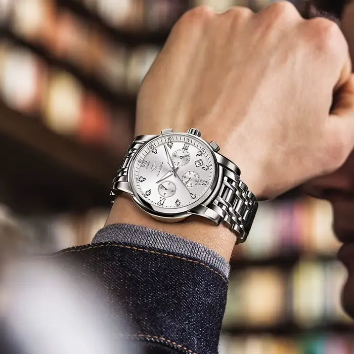 Black Friday vente chaude remise joli chronographe Couple montres AILANG correspondant ensemble étanche lumineux multi-fonctionnel