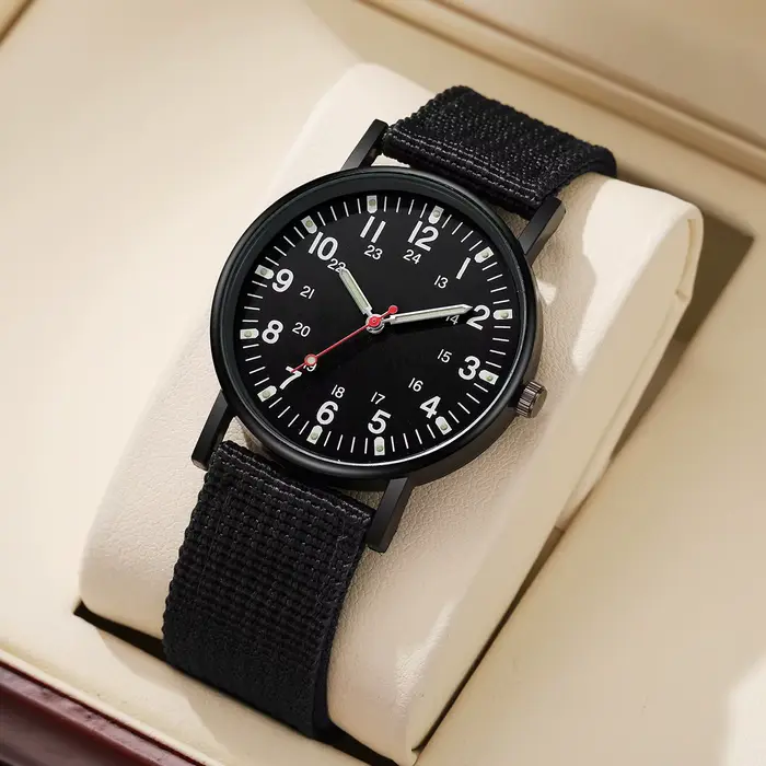 Hommes montres décontracté bracelet en Nylon montre de sport Anlog Quartz