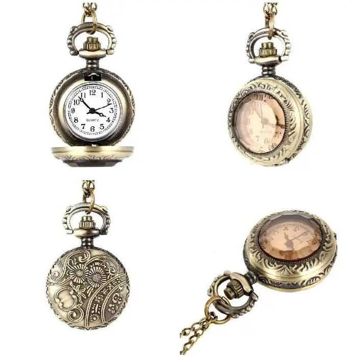 Montre de poche à quartz vintage pour hommes et femmes