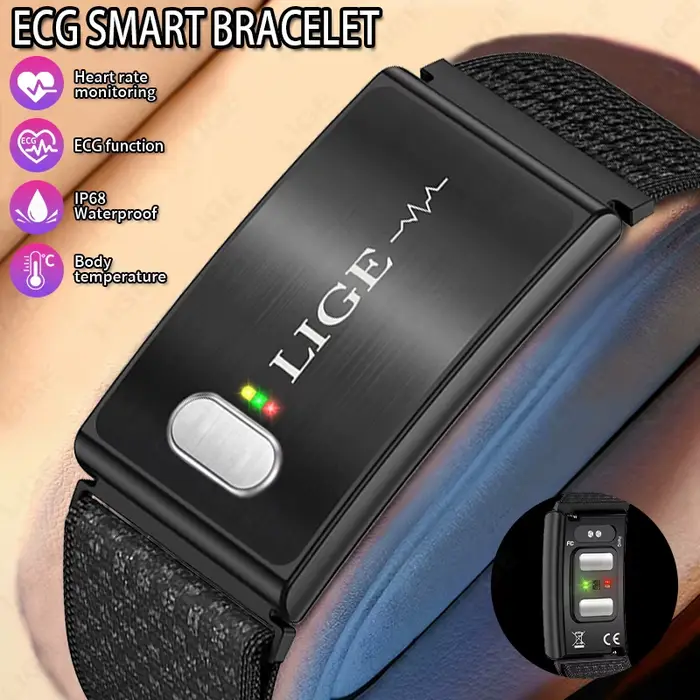 Montre connectée LIGE surveillant de la santé avec suivi de la fréquence cardiaque, sommeil et activité sportive pour hommes et femmes occasions quotidiennes et sportives