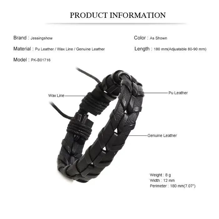 Bracelets en cuir pour hommes