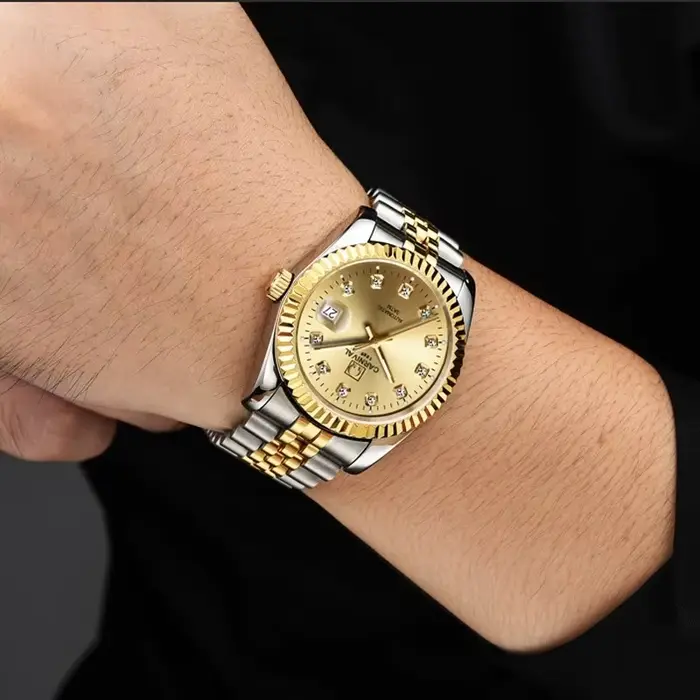 Montre Carnaval C8205 Automatique Or 18 Carats avec Cristal de Saphir Pour Femmes Occasions Spéciales