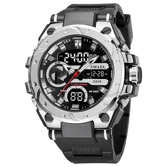 SMAEL marque Sport montres 50 M étanche double affichage de l'heure