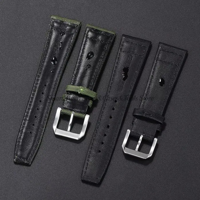 Toile bracelet de montre en cuir véritable pour IWC pilote Portugal PORTOFINO 20mm 21mm 22mm Nylon