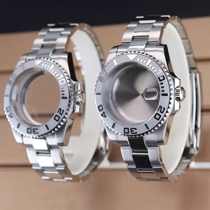 40mm montre 20mm Bracelet ensemble boîtier saphir cristal verre pour Seiko Nh35 Nh36 Eta 2824 mis5 8215 mouvement 28.5mm YACHT-MASTER