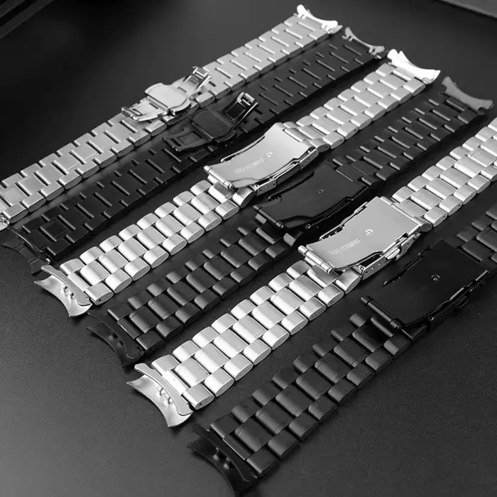 Bracelet de montre incurvé en acier inoxydable pour homme