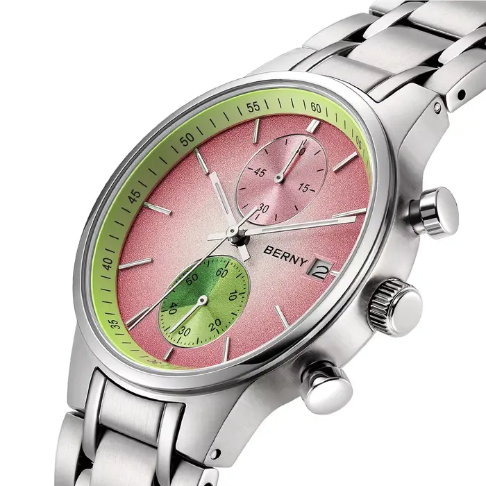 BERNY montres pour hommes mode décontracté multi-fonction chronographe Quartz montre