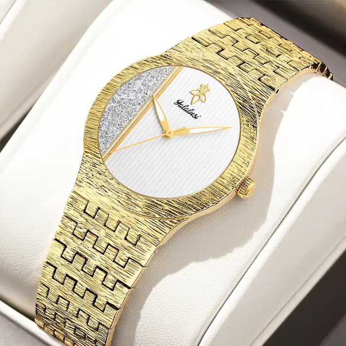 Montre à quartz de luxe pour femme YaLaLuSi avec strass