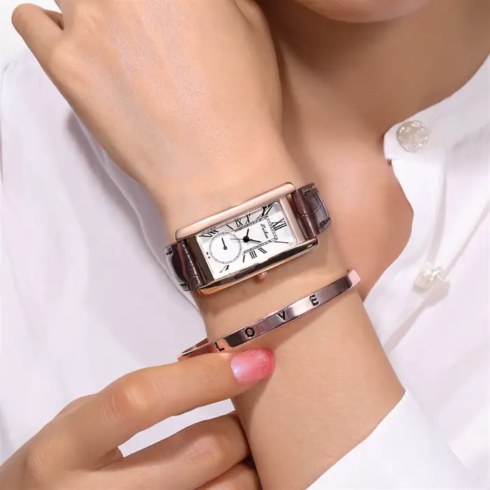 2025 nouvelle mode fine bracelet montre femme rectangle quartz casual rome échelle dames montres