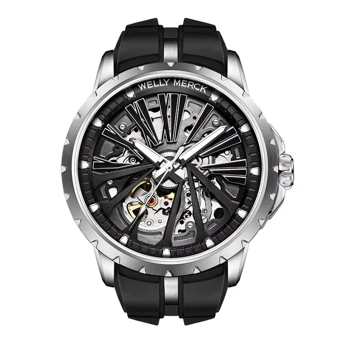 Montre WM WellyMerck, montres mécaniques automatiques Miyota82S0Man, acier inoxydable, cristal saphi