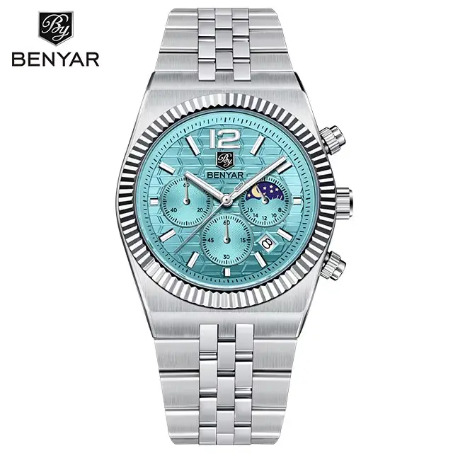 BENYAR nouveau 5225 montres à Quartz 40mm hommes montre multi fonctionnelle sport étanche chronograp