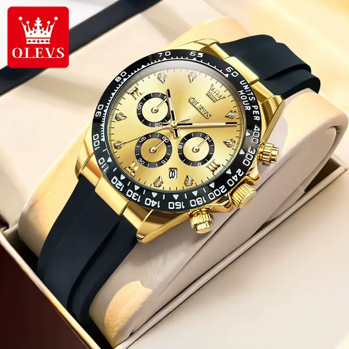 OLEVS 5618 femmes montre de luxe bracelet en Silicone multifonctionnel chronographe montre à Quartz 