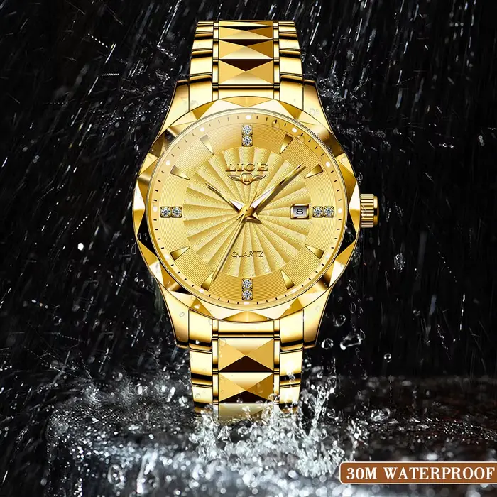 Montre LIGE 2026 Dorée pour Hommes Style Fashion Élégante à Offrir Occasions Spéciales
