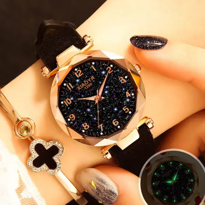Montre ciel étoilé de luxe pour femme