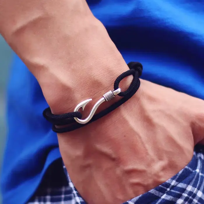 Bracelet à ancre en forme d'hameçon pour hommes et femmes