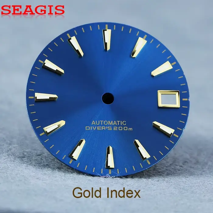Cadran de montre Sunburst, 28.5mm, couleur verte NH35, BGW9, mouvement Lume, sans Logo
