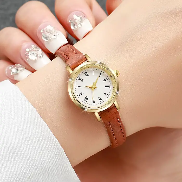 Femmes montres mode petit cadran Roma dames bracelet en cuir montre à Quartz Reloj Mujer filles horloge cadeau