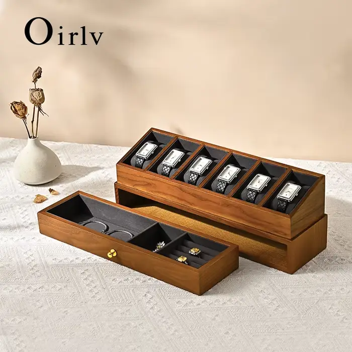 Oirlv Boîte à montres en bois massif