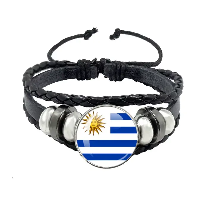 Bracelet drapeau National sénégal français norvège algérie autriche portugais tissé multicouche