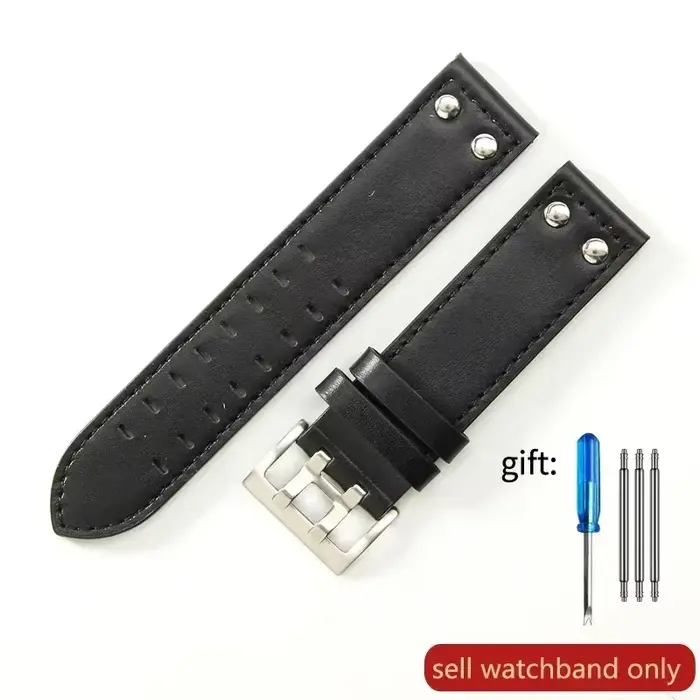Pour Hamilton H 760250   Bracelet de montre en cuir de vache véritable, kaki Aviation, excellente qu