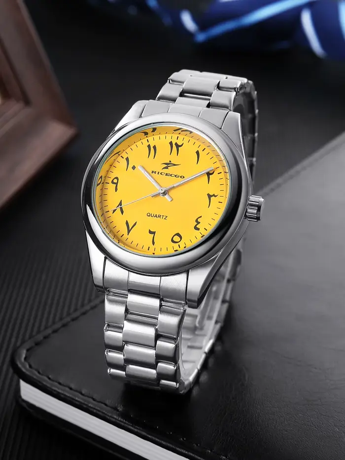Cadran numérique arabe hommes bracelet en Acier Montre Bracelet en acier fin simple quartz montre Commuter Casual Night Light pointeur montre pour hommes cadeau pour les garçons