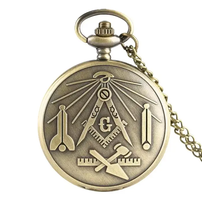 Montre de poche rétro maçonnique pour hommes et femmes
