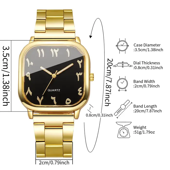 Montres carrées pour femmes Fashio