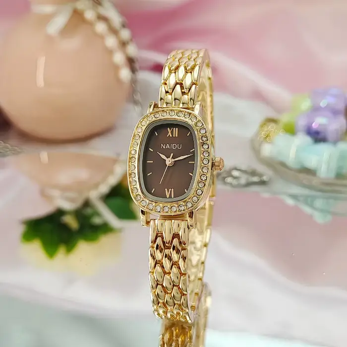 Luxe strass femmes montres mode Roma cadran ovale Montre à Quartz Bracelet