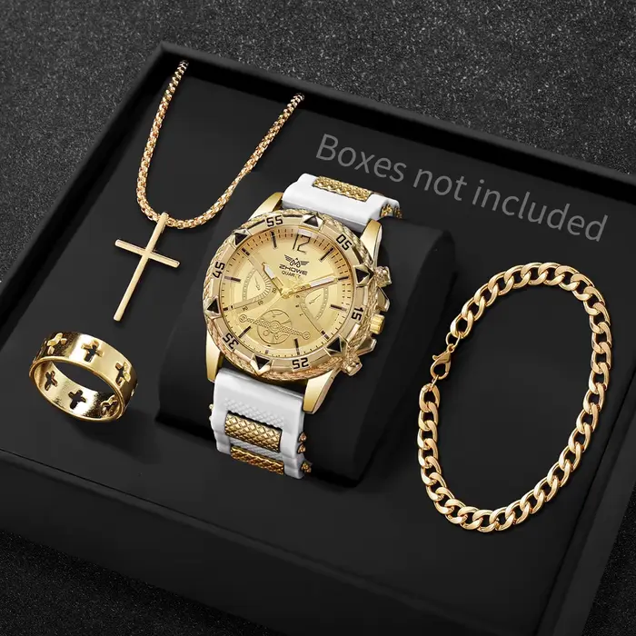 4 montres à quartz pour hommes avec cadran arabe tendance