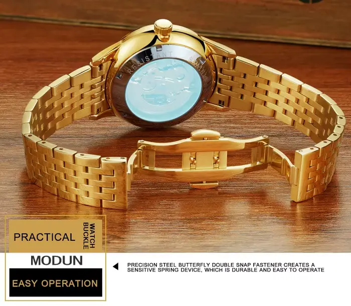 Montres mécaniques automatiques de luxe pour hommes, horloge Dragon doré, étanche, cadeau unique, marque supérieure
