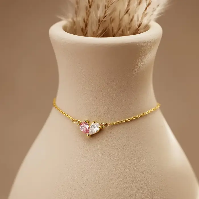 Bracelet personnalisé en forme de cœur pour femmes