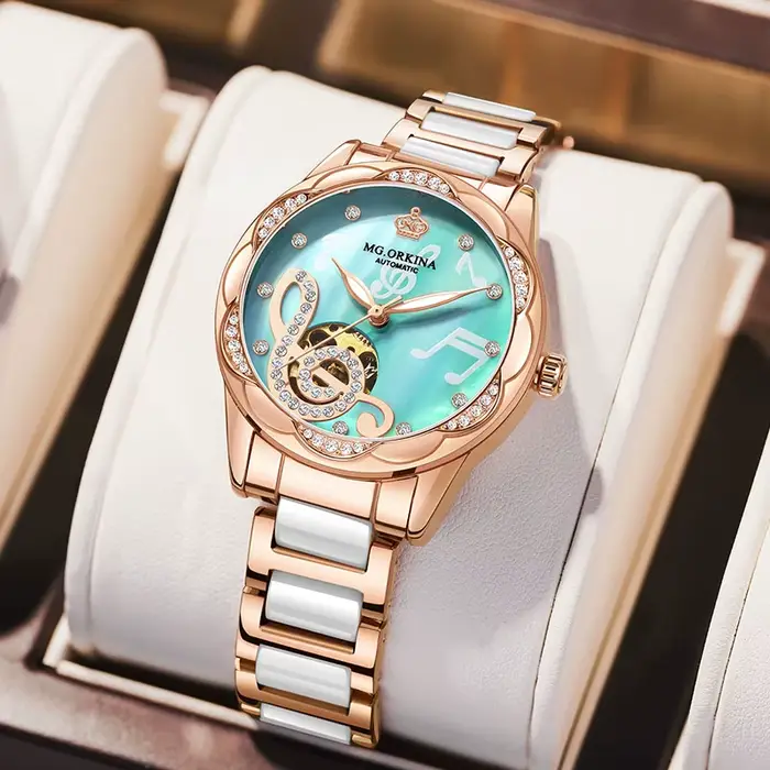 Montres mécaniques pour femmes, édition limitée, marque supérieure, design diamant de luxe, céramiqu