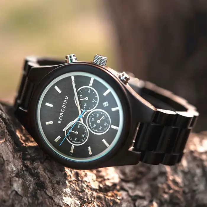 BOBO BIRD Montre-bracelet en bois pour homme