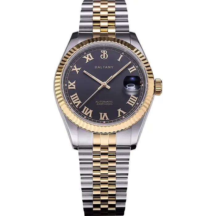 Baltany hommes montre automatique 39mm luxe mécanique montre-bracelet saphir 10Bar étanche lumineux