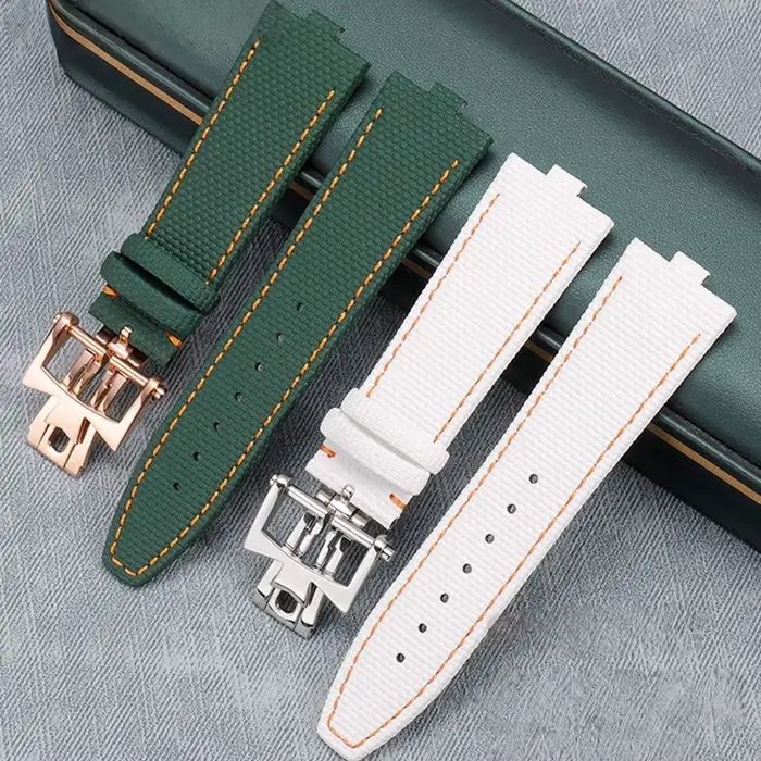 Bracelet de montre en caoutchouc FKM Sailcloth fait main pour Vacheron Constantin Overseas 4500V 5500V 7900V