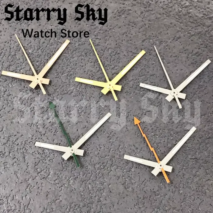 Aiguilles de montre style DJ ciel étoilé en acier inoxydable avec pointeurs lumineux vert pour femmes occasions spéciales Fouet de papaye Gris clair Lazurite Tomate