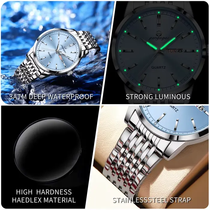 2025 nouvelle marque de luxe homme montre-bracelet étanche lumineux Date hommes montres en acier inoxydable Quartz 43mm